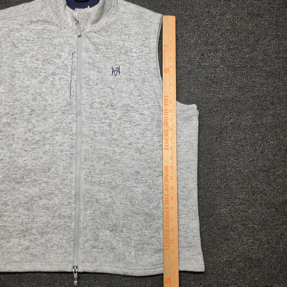 Johnnie-O Denali Vest Light Gray Mens XL Full Zip Performance JMVT10012C Outdoor